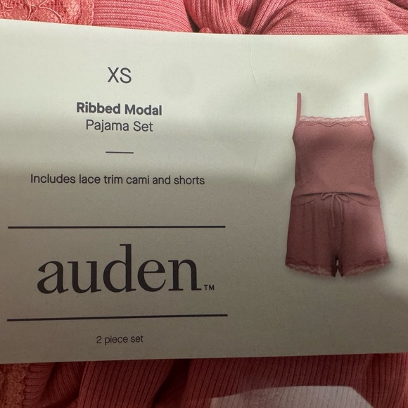 Auden Pink Ribbed Pajama Set Size XS, NWT - Picture 3 of 10